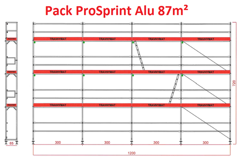 Pack ProSprint alu 87m² (12.00m x 7.20m)